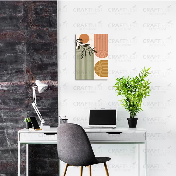 Craftnest_Reflections_Geometric_Abstract_30X20_Cm_Wall_Art_Earthy_Modern_Minimalist_Decor_Canvas_Printed_With_Engineered_Wood,_Easy_To_Hand_For_Offices,_Bedroom,_Living_Room