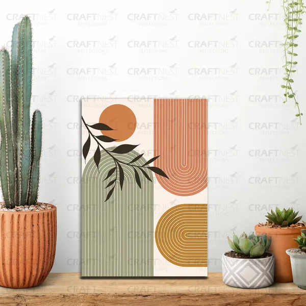 Craftnest_Reflections_Geometric_Abstract_30X20_Cm_Wall_Art_Earthy_Modern_Minimalist_Decor_Canvas_Printed_With_Engineered_Wood,_Easy_To_Hand_For_Offices,_Bedroom,_Living_Room