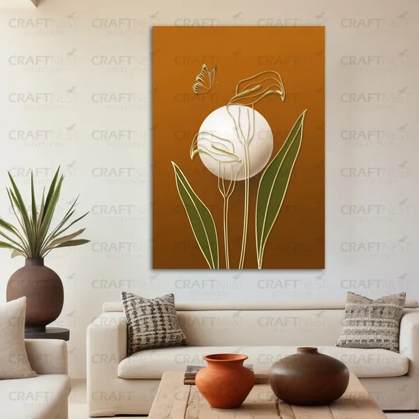 Craftnest_Reflections_Southwestern_Desert_Landscape_60X50_Cm_Wall_Art_Minimalist_Sunburst_&_Cactus_Design,_Engineered_Wood,_Easy_To_Hand_For_Offices,_Bedroom,_Living_Room