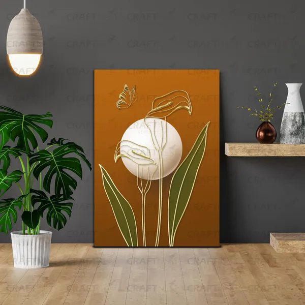 Craftnest_Reflections_Southwestern_Desert_Landscape_42X30_Cm_Wall_Art_Minimalist_Sunburst_&_Cactus_Design,_Engineered_Wood,_Easy_To_Hand_For_Offices,_Bedroom,_Living_Room