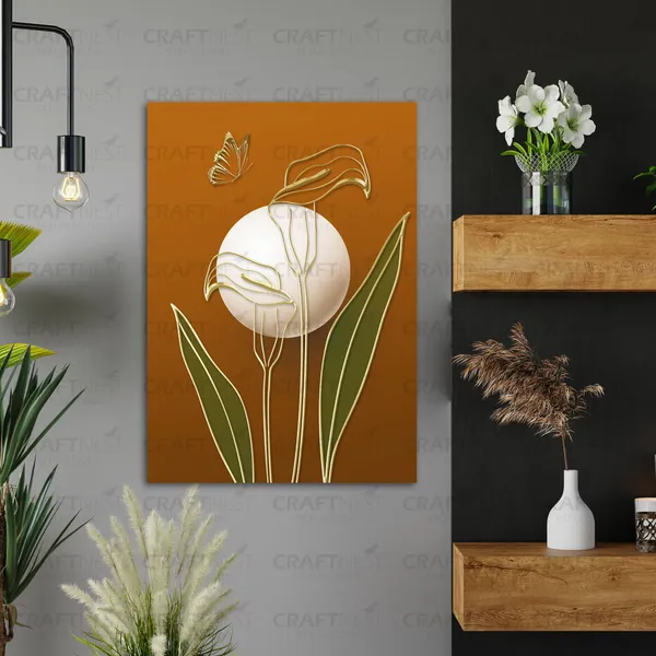 Craftnest_Reflections_Southwestern_Desert_Landscape_42X30_Cm_Wall_Art_Minimalist_Sunburst_&_Cactus_Design,_Engineered_Wood,_Easy_To_Hand_For_Offices,_Bedroom,_Living_Room