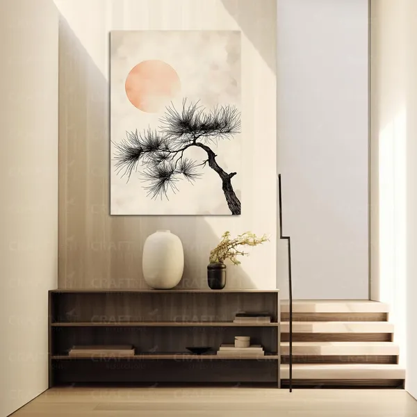 Craftnest_Reflections_Golden_Botanical_Wall_Art_60X50_Cm_Canvas_Printed_Minimalist_Floral_Design_With_Butterfly_Accent_Engineered_Wood,_Easy_To_Hand_For_Offices,_Bedroom,_Living_Room