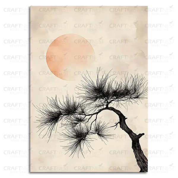 Craftnest_Reflections_Golden_Botanical_Wall_Art_60X50_Cm_Canvas_Printed_Minimalist_Floral_Design_With_Butterfly_Accent_Engineered_Wood,_Easy_To_Hand_For_Offices,_Bedroom,_Living_Room