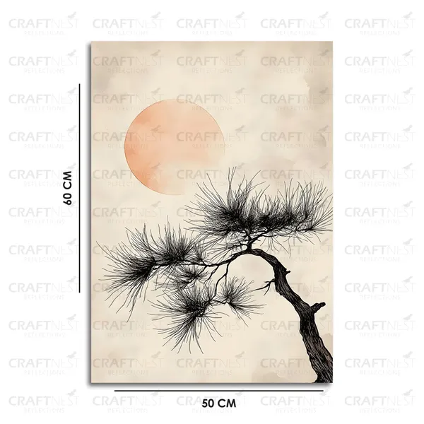 Craftnest_Reflections_Golden_Botanical_Wall_Art_60X50_Cm_Canvas_Printed_Minimalist_Floral_Design_With_Butterfly_Accent_Engineered_Wood,_Easy_To_Hand_For_Offices,_Bedroom,_Living_Room