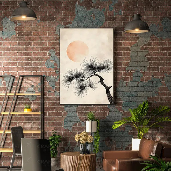 Craftnest_Reflections_Golden_Botanical_Wall_Art_42X30_Cm_Canvas_Printed_Minimalist_Floral_Design_With_Butterfly_Accent_Engineered_Wood,_Easy_To_Hand_For_Offices,_Bedroom,_Living_Room