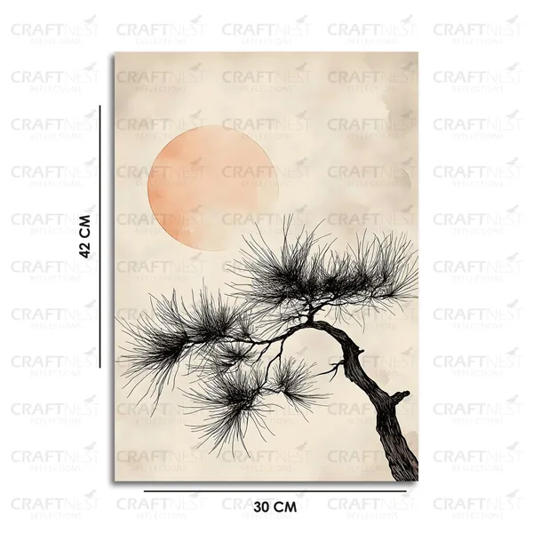 Craftnest_Reflections_Golden_Botanical_Wall_Art_42X30_Cm_Canvas_Printed_Minimalist_Floral_Design_With_Butterfly_Accent_Engineered_Wood,_Easy_To_Hand_For_Offices,_Bedroom,_Living_Room
