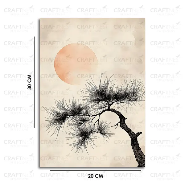 Craftnest_Reflections_Golden_Botanical_Wall_Art_30X20_Cm_Canvas_Printed_Minimalist_Floral_Design_With_Butterfly_Accent_Engineered_Wood,_Easy_To_Hand_For_Offices,_Bedroom,_Living_Room