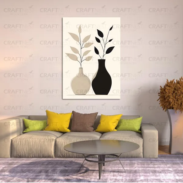 Craftnest_Reflections_Zen_Pine_Tree_Wall_Art_60X50Cm_Minimalist_Ink_Sketch_With_Soft_Sun_Accent,_Canvas_Printed_Engineered_Wood,_Easy_To_Hand_For_Offices,_Bedroom,_Living_Room