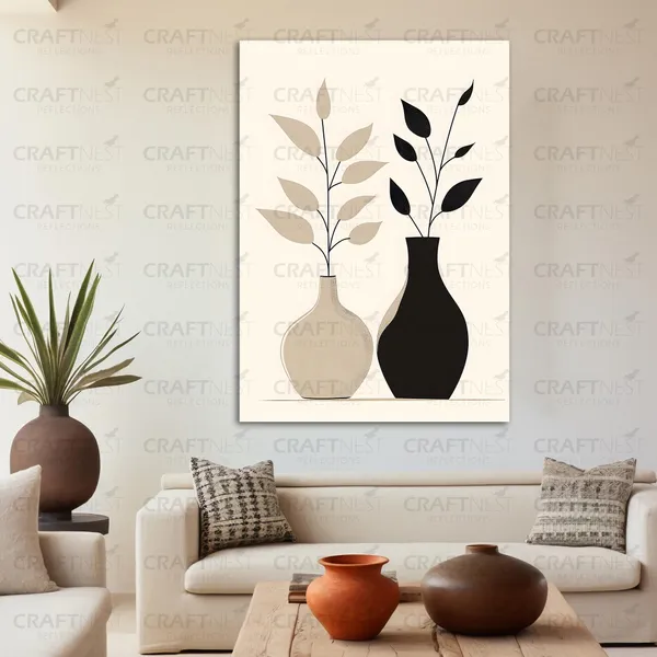 Craftnest_Reflections_Zen_Pine_Tree_Wall_Art_60X50Cm_Minimalist_Ink_Sketch_With_Soft_Sun_Accent,_Canvas_Printed_Engineered_Wood,_Easy_To_Hand_For_Offices,_Bedroom,_Living_Room
