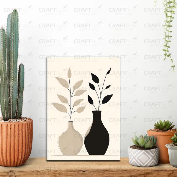Craftnest_Reflections_Zen_Pine_Tree_Wall_Art_30X20Cm_Minimalist_Ink_Sketch_With_Soft_Sun_Accent,_Canvas_Printed_Engineered_Wood,_Easy_To_Hand_For_Offices,_Bedroom,_Living_Room