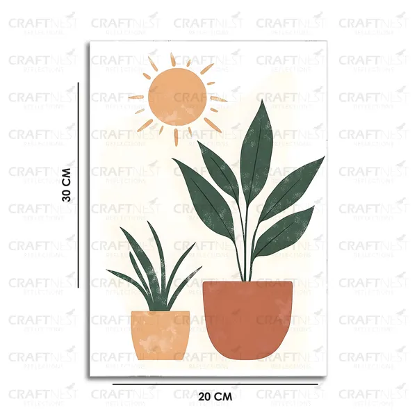 Craftnest_Reflections_Minimalist_Botanical_Vase_Wall_Art_30X20_Cm_Canvas_Printed_Neutral_Tones_For_Modern_Interiors_Engineered_Wood,_Easy_To_Hand_For_Offices,_Bedroom,_Living_Room