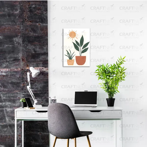 Craftnest_Reflections_Minimalist_Botanical_Vase_Wall_Art_30X20_Cm_Canvas_Printed_Neutral_Tones_For_Modern_Interiors_Engineered_Wood,_Easy_To_Hand_For_Offices,_Bedroom,_Living_Room