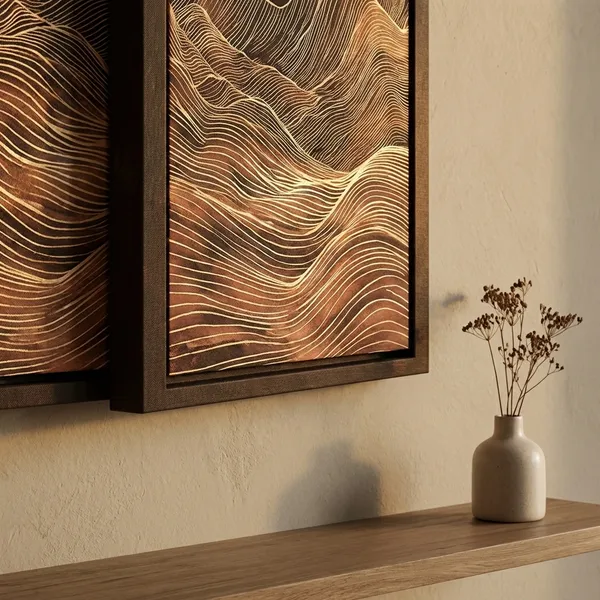 Craftnest_Reflections_Golden_Moonlit_Mountains_Canvas_Printed_Abstract_Landscape_Wall_Art_In_Earthy_Tones_|_Modern_Minimalist_Canvas_For_Living_Room,_Bedroom_&_Office_Daccor