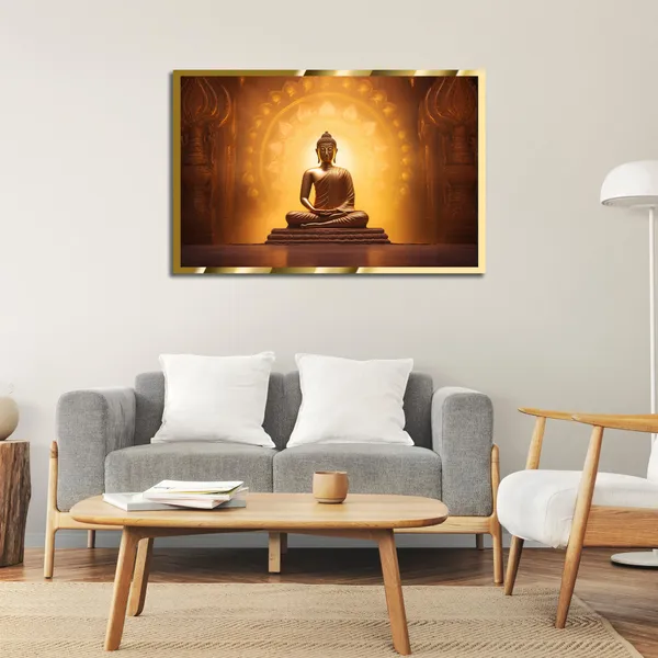 Craftnest_Reflections_Gautam_Buddha_Canvas_Printed_Wall_Decor_Frame_|_90X60_Cm_Spiritual_&_Meditative_Art_For_Home,_Living_Room,_Office,_Ready_To_Hang_|_Positive_Energy_&_Peaceful_Ambience,_Design_3