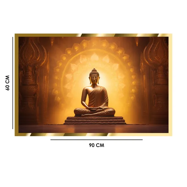 Craftnest_Reflections_Gautam_Buddha_Canvas_Printed_Wall_Decor_Frame_|_90X60_Cm_Spiritual_&_Meditative_Art_For_Home,_Living_Room,_Office,_Ready_To_Hang_|_Positive_Energy_&_Peaceful_Ambience,_Design_3