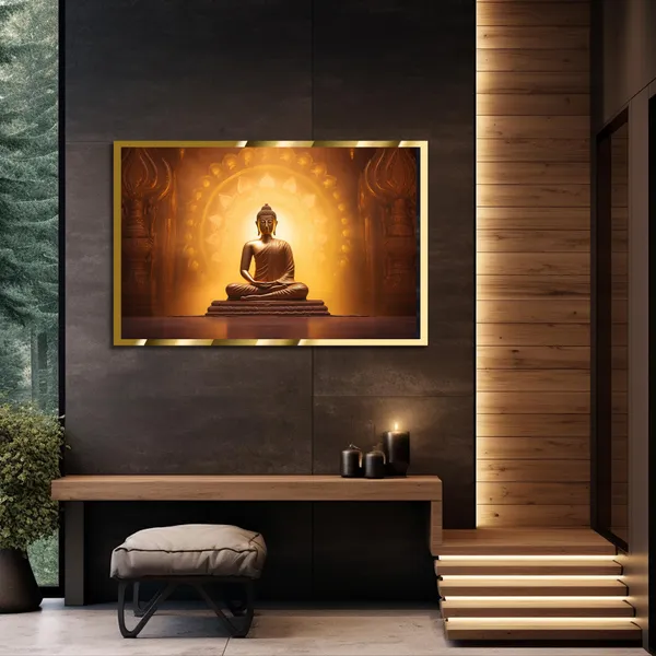 Craftnest_Reflections_Gautam_Buddha_Canvas_Printed_Wall_Decor_Frame_|_90X60_Cm_Spiritual_&_Meditative_Art_For_Home,_Living_Room,_Office,_Ready_To_Hang_|_Positive_Energy_&_Peaceful_Ambience,_Design_3