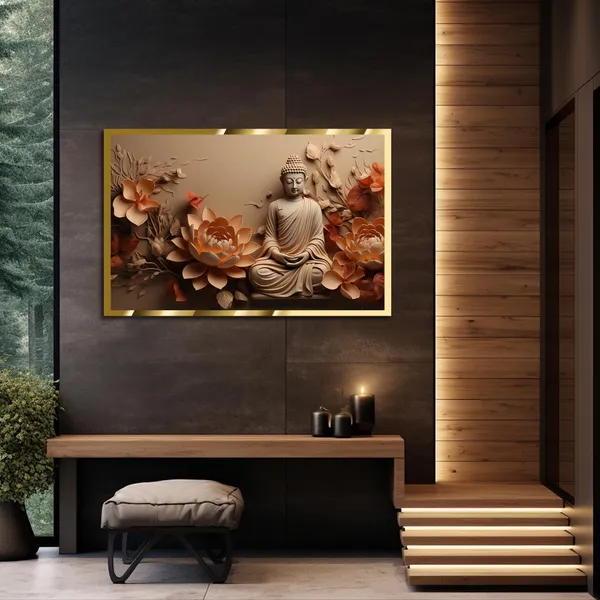 Craftnest_Reflections_Gautam_Buddha_Canvas_Printed_Wall_Decor_Frame_|_60X90_Cm_Spiritual_&_Meditative_Art_For_Home,_Living_Room,_Office,_Ready_To_Hang_|_Positive_Energy_&_Peaceful_Ambience,_Design_4