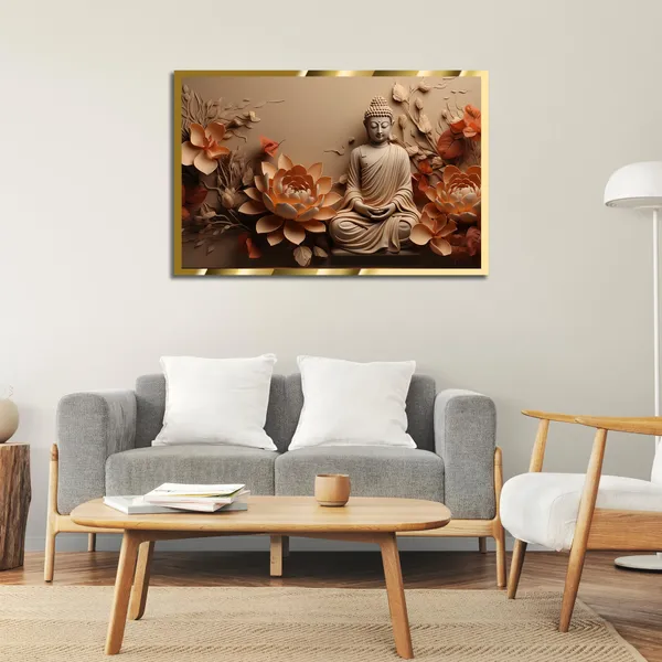Craftnest_Reflections_Gautam_Buddha_Canvas_Printed_Wall_Decor_Frame_|_60X90_Cm_Spiritual_&_Meditative_Art_For_Home,_Living_Room,_Office,_Ready_To_Hang_|_Positive_Energy_&_Peaceful_Ambience,_Design_4