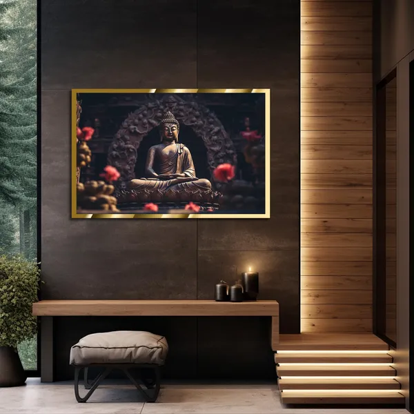 Craftnest_Reflections_Gautam_Buddha_Canvas_Printed_Wall_Decor_Frame_|_60X90_Cm_Spiritual_&_Meditative_Art_For_Home,_Living_Room,_Office,_Ready_To_Hang_|_Positive_Energy_&_Peaceful_Ambience,_Design_5