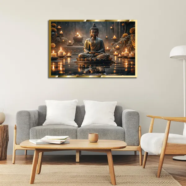 Craftnest_Reflections_Gautam_Buddha_Canvas_Printed_Wall_Decor_Frame_|_60X90_Cm_Spiritual_&_Meditative_Art_For_Home,_Living_Room,_Office,_Ready_To_Hang_|_Positive_Energy_&_Peaceful_Ambience,_Design_8