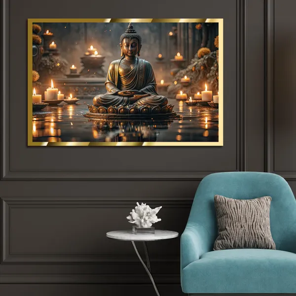 Craftnest_Reflections_Gautam_Buddha_Canvas_Printed_Wall_Decor_Frame_|_90X120_Cm_Spiritual_&_Meditative_Art_For_Home,_Living_Room,_Office,_Ready_To_Hang_|_Positive_Energy_&_Peaceful_Ambience,_Design_8