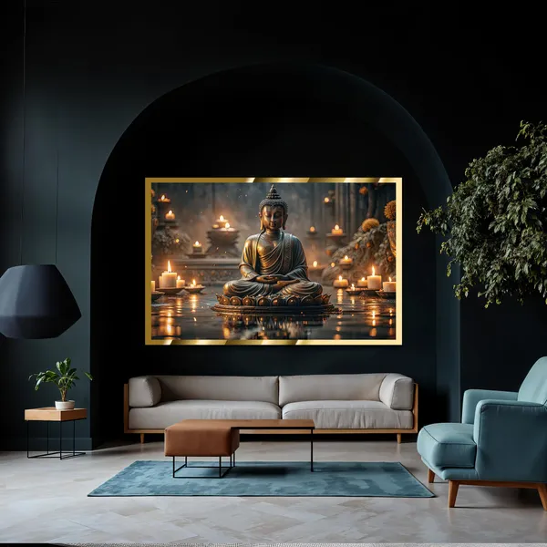 Craftnest_Reflections_Gautam_Buddha_Canvas_Printed_Wall_Decor_Frame_|_90X120_Cm_Spiritual_&_Meditative_Art_For_Home,_Living_Room,_Office,_Ready_To_Hang_|_Positive_Energy_&_Peaceful_Ambience,_Design_8