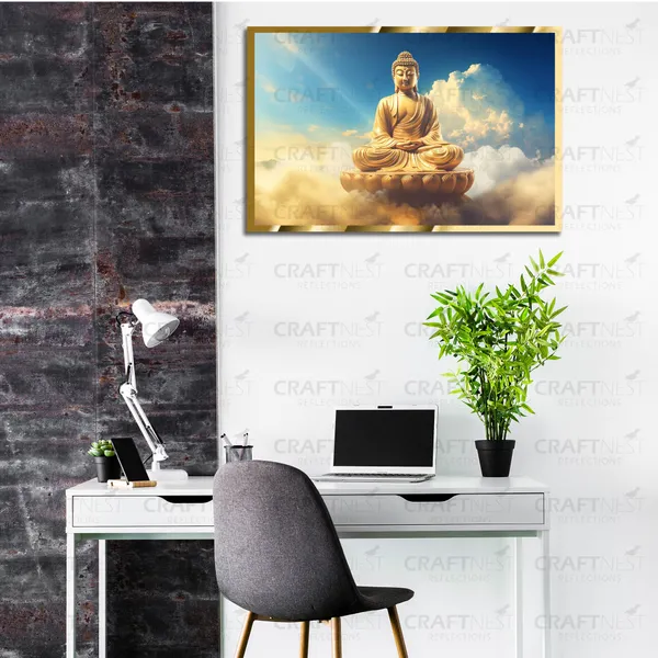 Craftnest_Reflections_Gautam_Buddha_Canvas_Printed_Wall_Decor_Frame_|_42X30_Cm_Spiritual_&_Meditative_Art_For_Home,_Living_Room,_Office,_Ready_To_Hang_|_Positive_Energy_&_Peaceful_Ambience,_Design_1