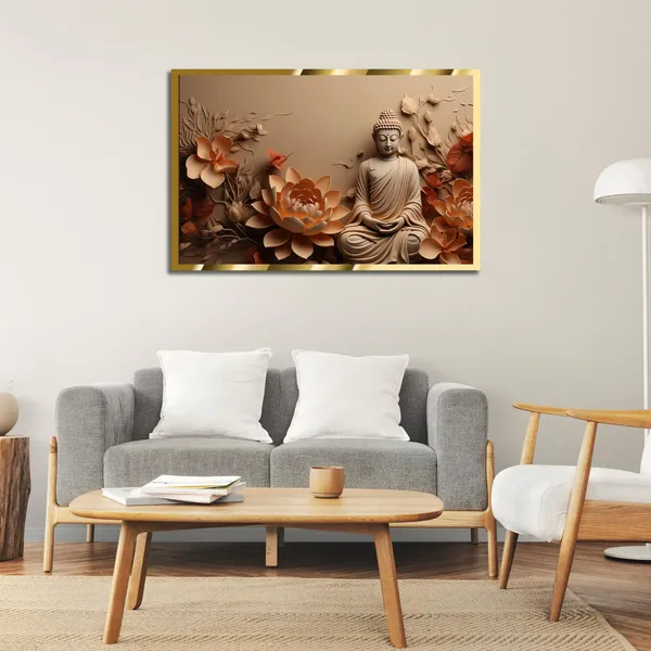 Craftnest_Reflections_Gautam_Buddha_Canvas_Printed_Wall_Decor_Frame_|_40X60_Cm_Spiritual_&_Meditative_Art_For_Home,_Living_Room,_Office,_Ready_To_Hang_|_Positive_Energy_&_Peaceful_Ambience,_Design_4