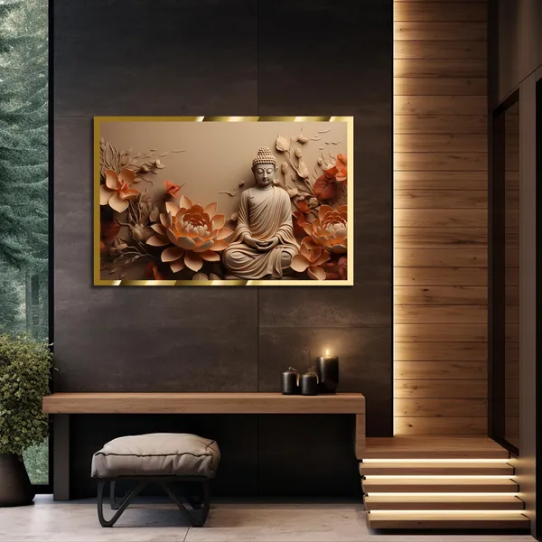 Craftnest_Reflections_Gautam_Buddha_Canvas_Printed_Wall_Decor_Frame_|_40X60_Cm_Spiritual_&_Meditative_Art_For_Home,_Living_Room,_Office,_Ready_To_Hang_|_Positive_Energy_&_Peaceful_Ambience,_Design_4