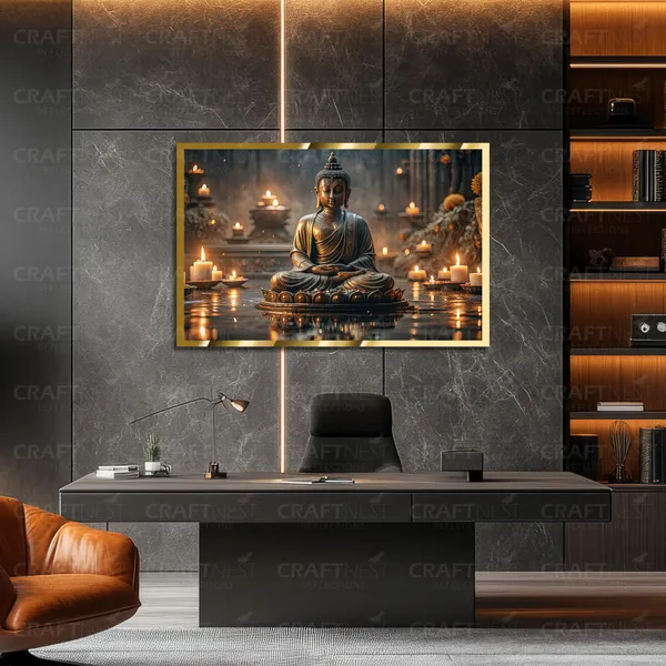 Craftnest_Reflections_Gautam_Buddha_Canvas_Printed_Wall_Decor_Frame_|_40X60_Cm_Spiritual_&_Meditative_Art_For_Home,_Living_Room,_Office,_Ready_To_Hang_|_Positive_Energy_&_Peaceful_Ambience,_Design_8