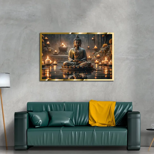 Craftnest_Reflections_Gautam_Buddha_Canvas_Printed_Wall_Decor_Frame_|_30X40_Cm_Spiritual_&_Meditative_Art_For_Home,_Living_Room,_Office,_Ready_To_Hang_|_Positive_Energy_&_Peaceful_Ambience,_Design_8