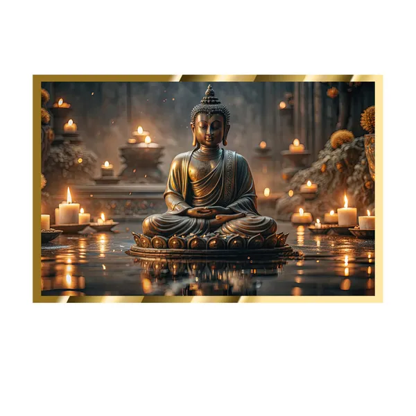 Craftnest_Reflections_Gautam_Buddha_Canvas_Printed_Wall_Decor_Frame_|_30X40_Cm_Spiritual_&_Meditative_Art_For_Home,_Living_Room,_Office,_Ready_To_Hang_|_Positive_Energy_&_Peaceful_Ambience,_Design_8