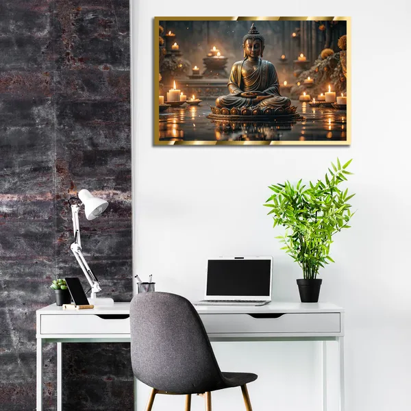 Craftnest_Reflections_Gautam_Buddha_Canvas_Printed_Wall_Decor_Frame_|_30X40_Cm_Spiritual_&_Meditative_Art_For_Home,_Living_Room,_Office,_Ready_To_Hang_|_Positive_Energy_&_Peaceful_Ambience,_Design_8