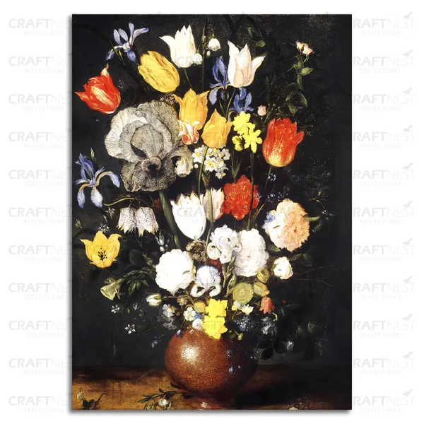 Craftnest_Reflections_Dark_Gothic_Floral_Canvas_Wall_Art_60X50_Cm_Vintage_Still_Life_With_Elegant_Flowers_|_Perfect_For_Any_Space_Aesthetic_Botanical_Artwork_With_Framed_Finish