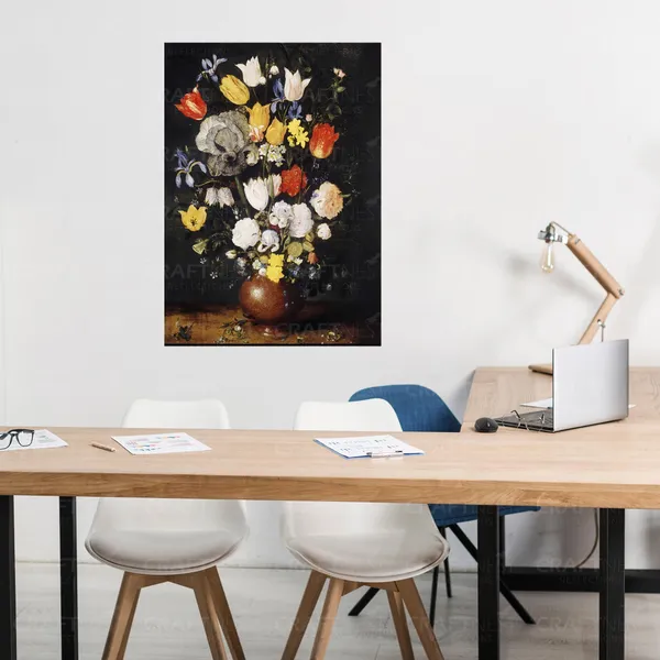 Craftnest_Reflections_Dark_Gothic_Floral_Canvas_Wall_Art_24X36_Inch_Vintage_Still_Life_With_Elegant_Flowers_|_Perfect_For_Any_Space_Aesthetic_Botanical_Artwork_With_Framed_Finish