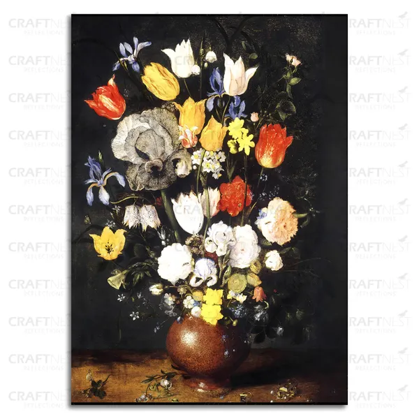 Craftnest_Reflections_Dark_Gothic_Floral_Canvas_Wall_Art_24X36_Inch_Vintage_Still_Life_With_Elegant_Flowers_|_Perfect_For_Any_Space_Aesthetic_Botanical_Artwork_With_Framed_Finish