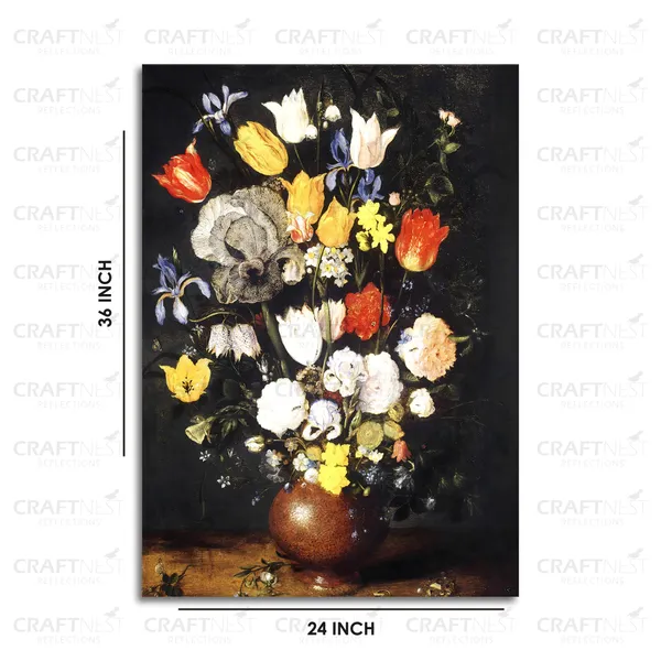 Craftnest_Reflections_Dark_Gothic_Floral_Canvas_Wall_Art_24X36_Inch_Vintage_Still_Life_With_Elegant_Flowers_|_Perfect_For_Any_Space_Aesthetic_Botanical_Artwork_With_Framed_Finish