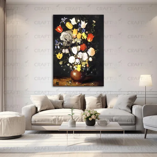 Craftnest_Reflections_Dark_Gothic_Floral_Canvas_Wall_Art_24X36_Inch_Vintage_Still_Life_With_Elegant_Flowers_|_Perfect_For_Any_Space_Aesthetic_Botanical_Artwork_With_Framed_Finish