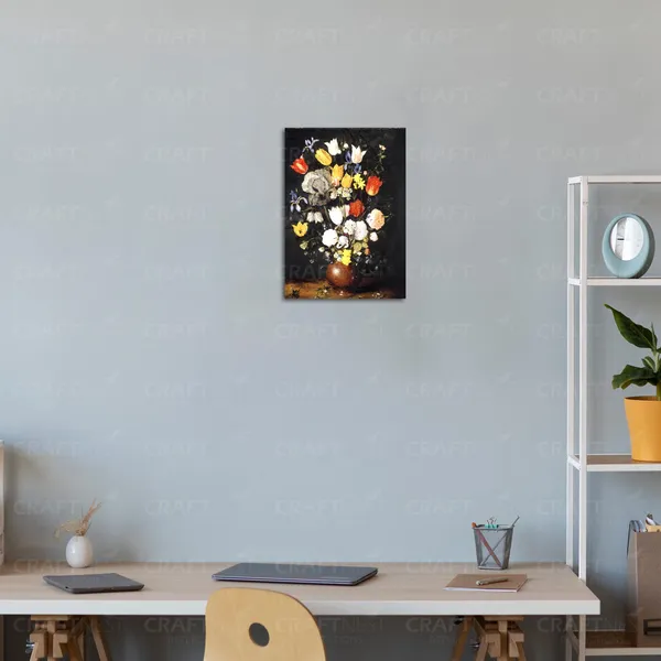 Craftnest_Reflections_Dark_Gothic_Floral_Canvas_Wall_Art_30X20_Cm_Vintage_Still_Life_With_Elegant_Flowers_|_Perfect_For_Any_Space_Aesthetic_Botanical_Artwork_With_Framed_Finish