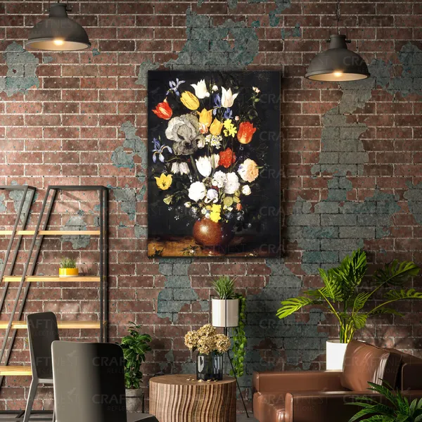 Craftnest_Reflections_Dark_Gothic_Floral_Canvas_Wall_Art_42X30_Cm_Vintage_Still_Life_With_Elegant_Flowers_|_Perfect_For_Any_Space_Aesthetic_Botanical_Artwork_With_Framed_Finish