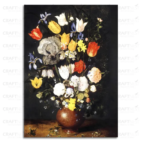 Craftnest_Reflections_Dark_Gothic_Floral_Canvas_Wall_Art_42X30_Cm_Vintage_Still_Life_With_Elegant_Flowers_|_Perfect_For_Any_Space_Aesthetic_Botanical_Artwork_With_Framed_Finish