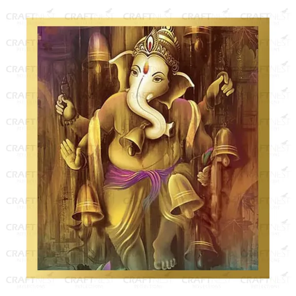 Craftnest_Reflections_Ganesha_Religious_60X50_Cm_Wall_Frame,_Canvas_Printed_Golden_Framed_For_Home_Decor_Spiritual_Lord_For_Office,_Studio,_Bedroom,_Living_Room,_Design_1