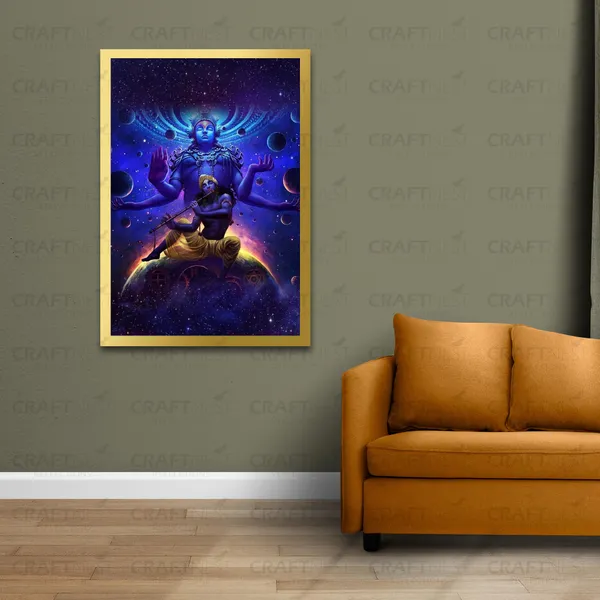 Craftnest_Reflections_Lord_Krishna_Religious_91X60_Cm_Wall_Frame,_Canvas_Printed_Golden_Framed_For_Home_Decor_Spiritual_Lord_For_Office,_Studio,_Bedroom,_Living_Room,_Design_1