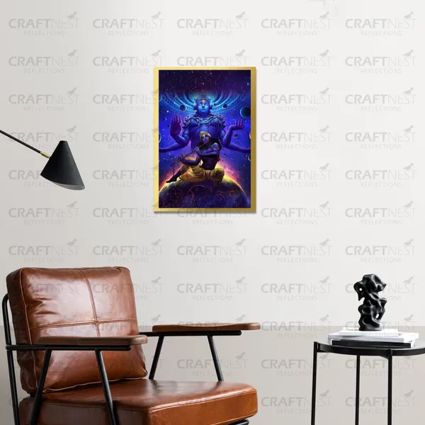 Craftnest_Reflections_Lord_Krishna_Religious_30X20_Cm_Wall_Frame,_Canvas_Printed_Golden_Framed_For_Home_Decor_Spiritual_Lord_For_Office,_Studio,_Bedroom,_Living_Room,_Design_1
