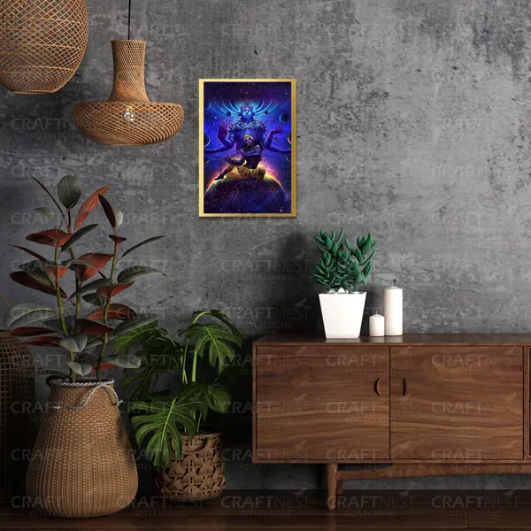 Craftnest_Reflections_Lord_Krishna_Religious_30X20_Cm_Wall_Frame,_Canvas_Printed_Golden_Framed_For_Home_Decor_Spiritual_Lord_For_Office,_Studio,_Bedroom,_Living_Room,_Design_1