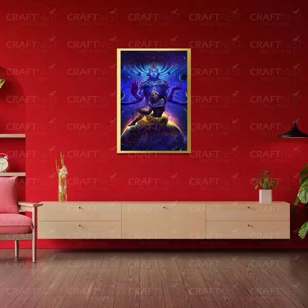 Craftnest_Reflections_Lord_Krishna_Religious_42X30_Cm_Wall_Frame,_Canvas_Printed_Golden_Framed_For_Home_Decor_Spiritual_Lord_For_Office,_Studio,_Bedroom,_Living_Room,_Design_1