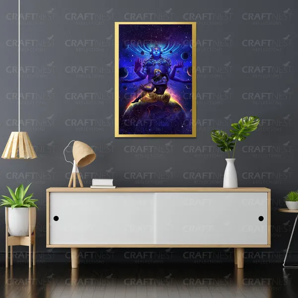 Craftnest_Reflections_Lord_Krishna_Religious_42X30_Cm_Wall_Frame,_Canvas_Printed_Golden_Framed_For_Home_Decor_Spiritual_Lord_For_Office,_Studio,_Bedroom,_Living_Room,_Design_1