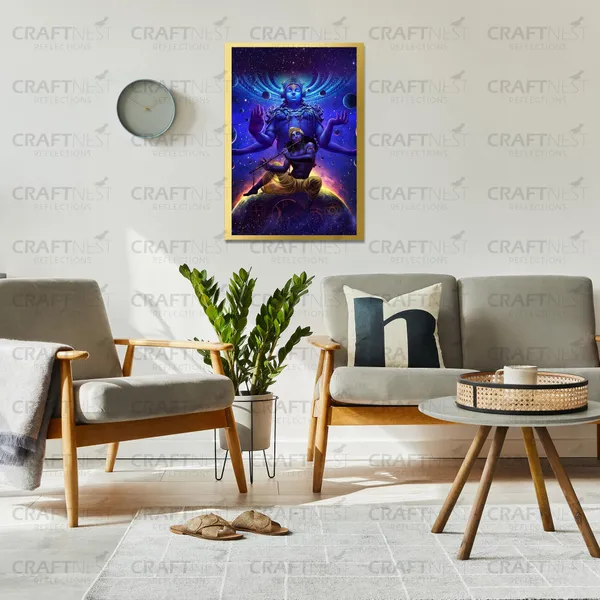 Craftnest_Reflections_Lord_Krishna_Religious_42X30_Cm_Wall_Frame,_Canvas_Printed_Golden_Framed_For_Home_Decor_Spiritual_Lord_For_Office,_Studio,_Bedroom,_Living_Room,_Design_1