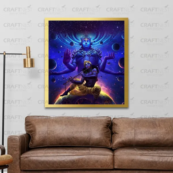 Craftnest_Reflections_Lord_Krishna_Religious_60X50_Cm_Wall_Frame,_Canvas_Printed_Golden_Framed_For_Home_Decor_Spiritual_Lord_For_Office,_Studio,_Bedroom,_Living_Room,_Design_1