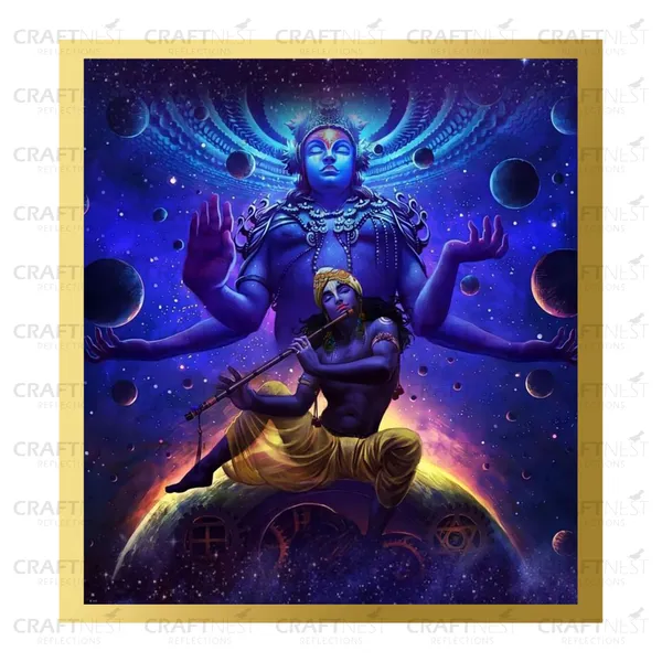 Craftnest_Reflections_Lord_Krishna_Religious_60X50_Cm_Wall_Frame,_Canvas_Printed_Golden_Framed_For_Home_Decor_Spiritual_Lord_For_Office,_Studio,_Bedroom,_Living_Room,_Design_1